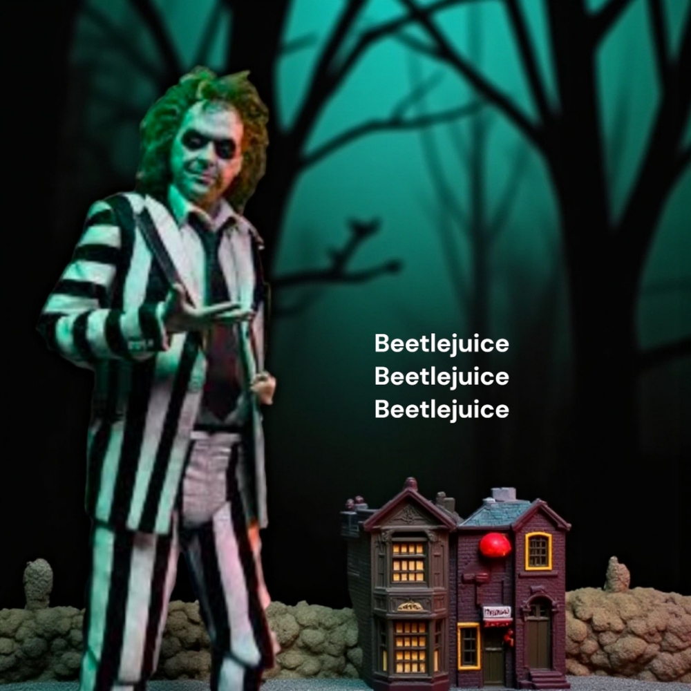 Men's Beetlejuice Inspired Costume Suit Set, 2XL